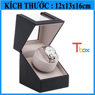 Hộp xoay đồng hồ cơ, hộp lên dây cót cho 1 chiếc đồng hồ bọc da sang trọng
