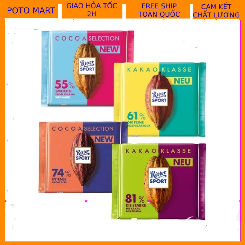 Socola không hạt hiệu Ritter Sport Đức 100g