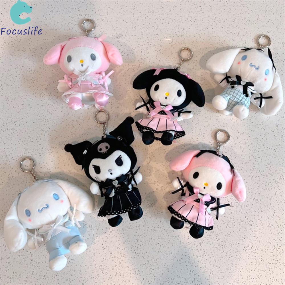 Móc Khóa Hình Búp Bê Nhồi Bông Sanrio My Melody Kuromi Cinnamoroll Đáng Yêu