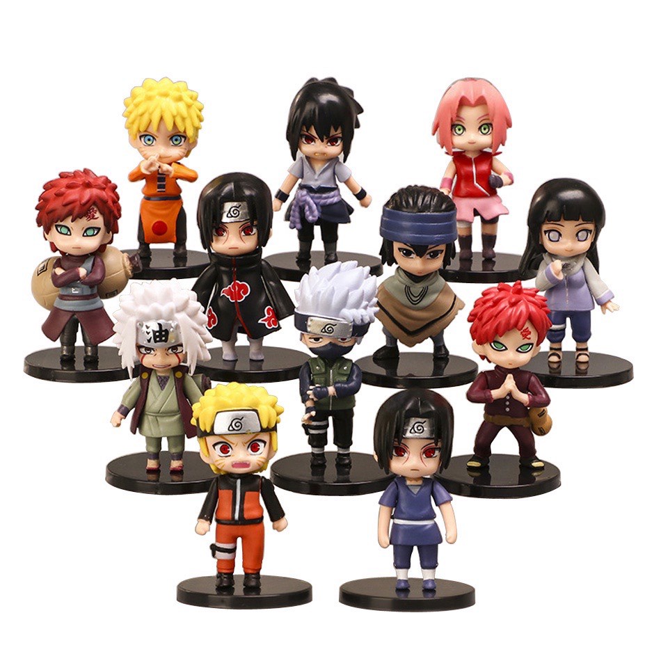 (Sẵn) Set 12 Mô hình nhân vật Naruto Chibi Q bản hàng đẹp (Sasuke, Kakashi, Itachi, Hinata, Jiraira, Gaara...)