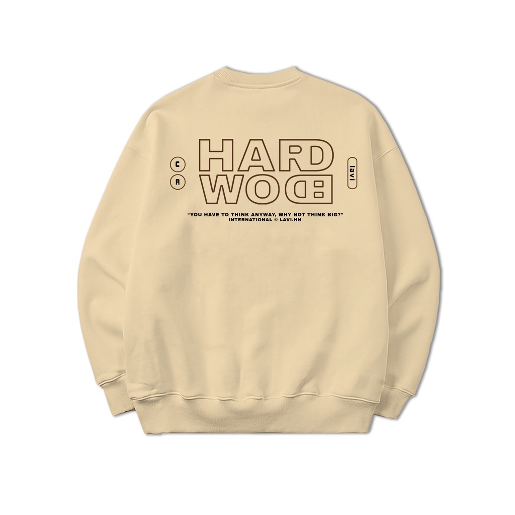 Áo Sweater Lavi Studio/ Hard Working nỉ chân cua