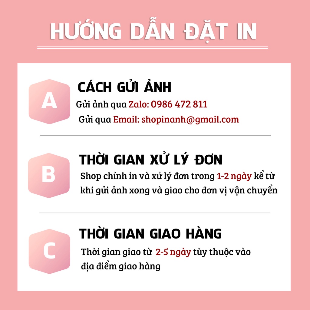 Ảnh treo tường Tráng Gương 30x45, 40x60, 50x75 - Ảnh bọc viền bạc/trắng