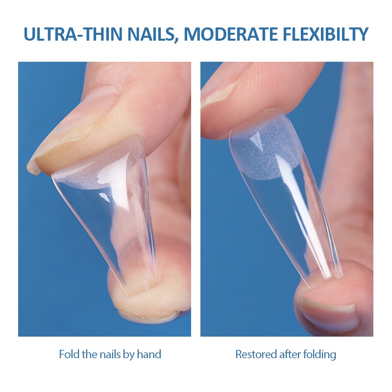 UR SUGAR Bộ 120 Móng Tay Giả Dạng Nhấn Bán Nguyệt Che Phủ Toàn Diện Chuyên Dụng Cho Salon