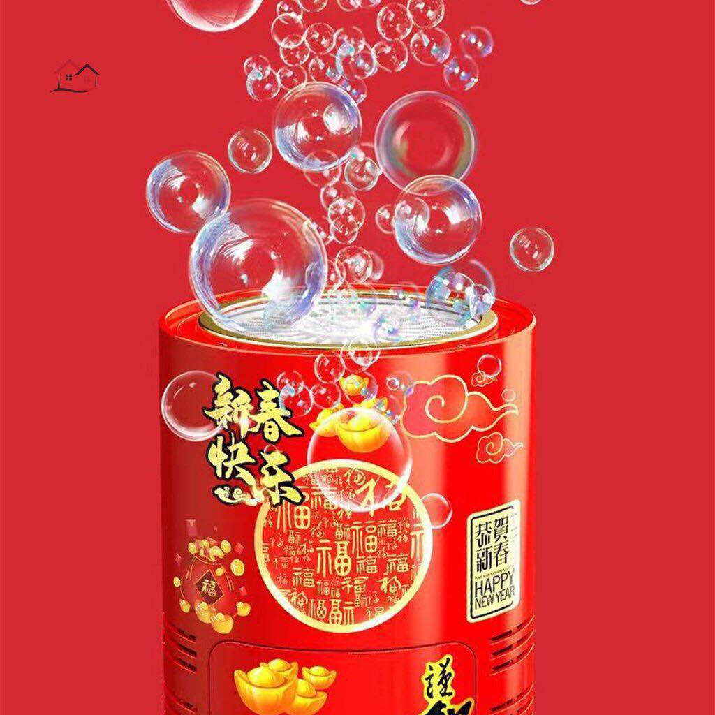 Máy Thổi Bong Bóng Tự Động Có Đèn Led Kèm Nhạc - Loa Bắn Bong Bóng Pháo Hoa Trang Trí Vui Nhộn Đón Tết