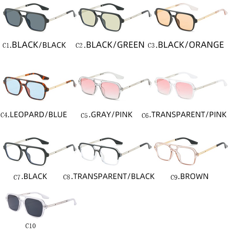 Kính Mát Gọng Vuông Kim Loại Nhỏ Nhắn Nhiều Màu Sắc Phong Cách Hàn Quốc Dành Cho Nam Nữ