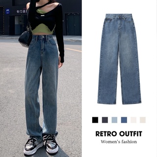 Quần jeans nữ lưng cao ống rộng RD01