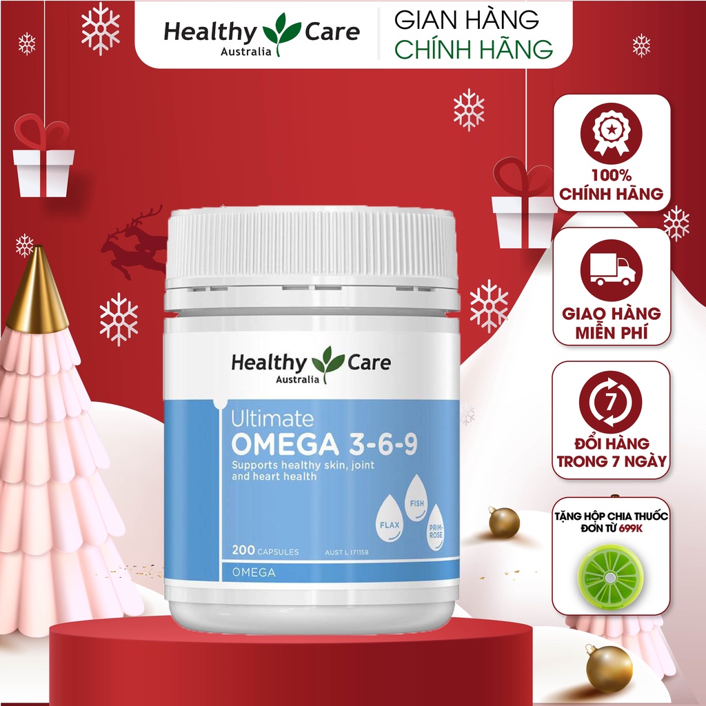 Viên uống hỗ trợ tim mạch, huyết áp Healthy Care Omega 3 6 9 Ultimate 200 viên