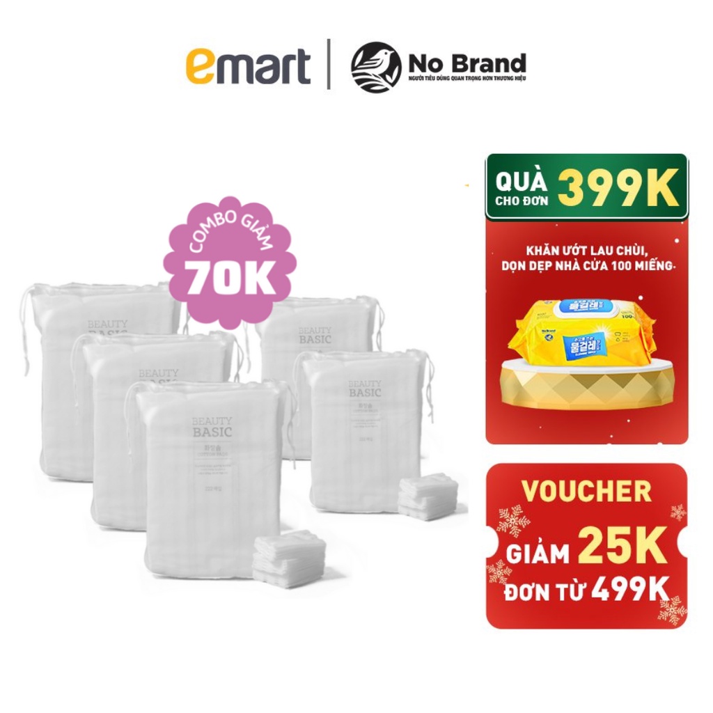 Túi Bông Tẩy Trang Cotton Emart 222 Miếng - Emart VN