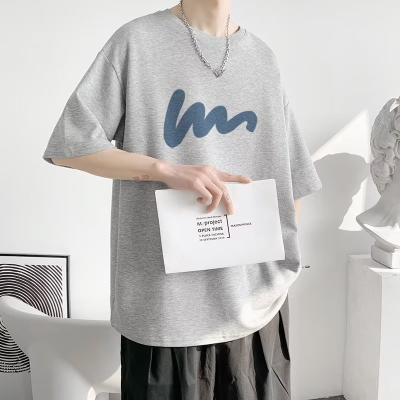 Áo Thun Tay Ngắn Cổ Tròn Dáng Rộng In Họa Tiết Kiểu Hàn Quốc Thời Trang Cho Nam Và Nữ Size M-8XL