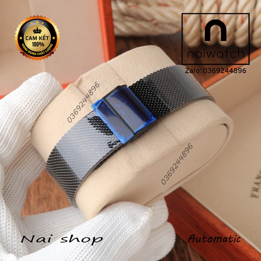 Đồng hồ nam Skmei cơ tự động full đen, dây lưới thép cực trẻ trung năng động