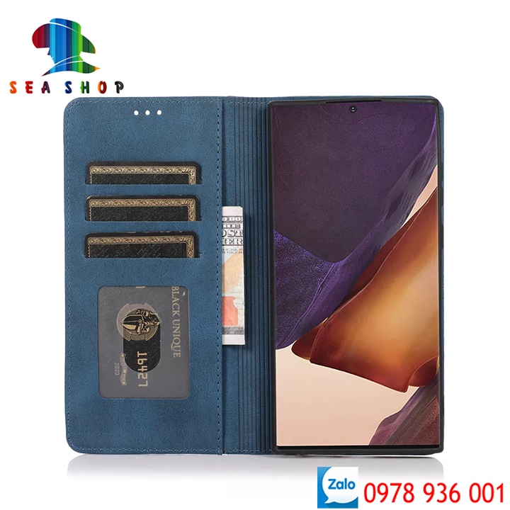 Bao da Samsung S20FE và S21FE - Thiết kế dạng ví sang trọng - Có ngăn cài thẻ - tien - Nắp gập 2 mặt làm bằng da lộn