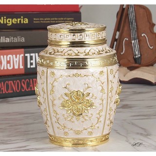 Lọ đựng chè đồng hoa văn cổ size To