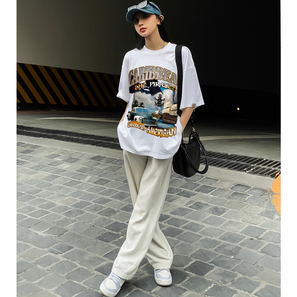 Áo thun CARIBEAN Basic Tee phông nam nữ tay lỡ