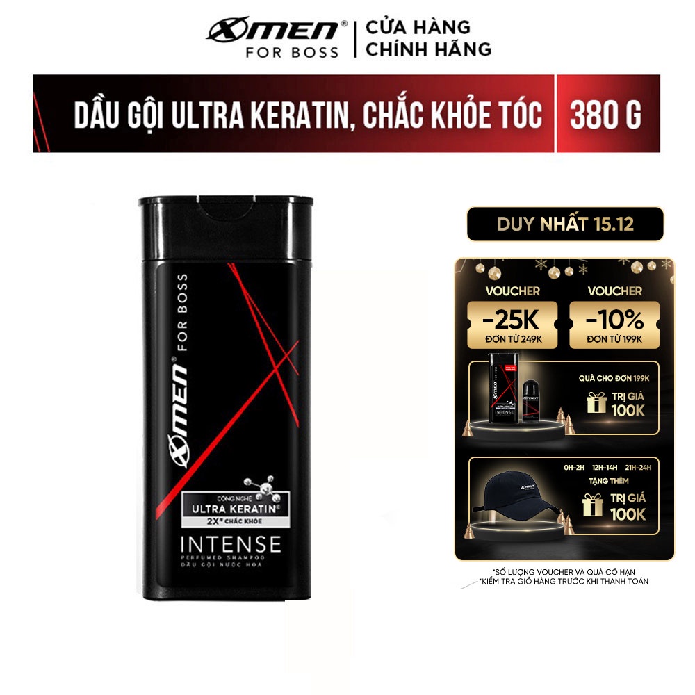 Dầu gội nước hoa X-Men For Boss Intense - Mùi hương trầm đầy nội lực 380g