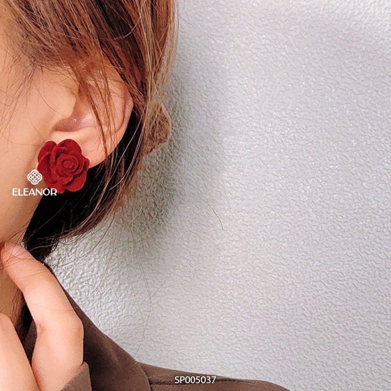 Bông tai nữ chuôi bạc 925 Eleanor Accessories hình hoa hồng xinh xắn phụ kiện trang sức thanh lịch