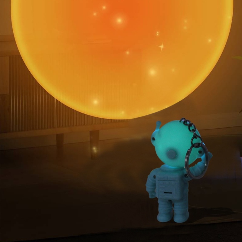 Móc Khóa Hình Phi Hành Gia Kèm Túi Đựng Đèn Chiếu Độc Đáo