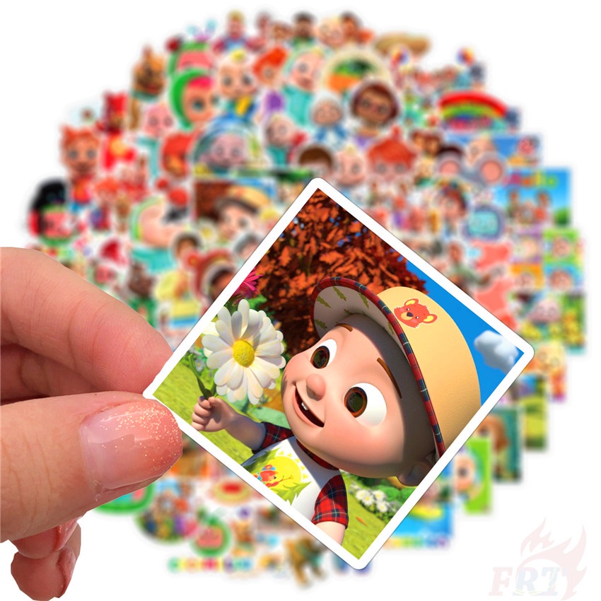 Bộ 100 Cái ❉ Nhãn Dán Dòng CoCoMelon ❉ Miếng Dán Chống Thấm Nước Họa Tiết Hoạt Hình Dùng Trang Trí Thủ Công Cho Trẻ Em