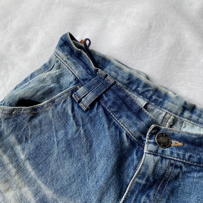 Blue low waisted denim shorts - quần jean ngắn cạp thấp trễ lửng xanh y2k mcbling mùa hè coastal grandma