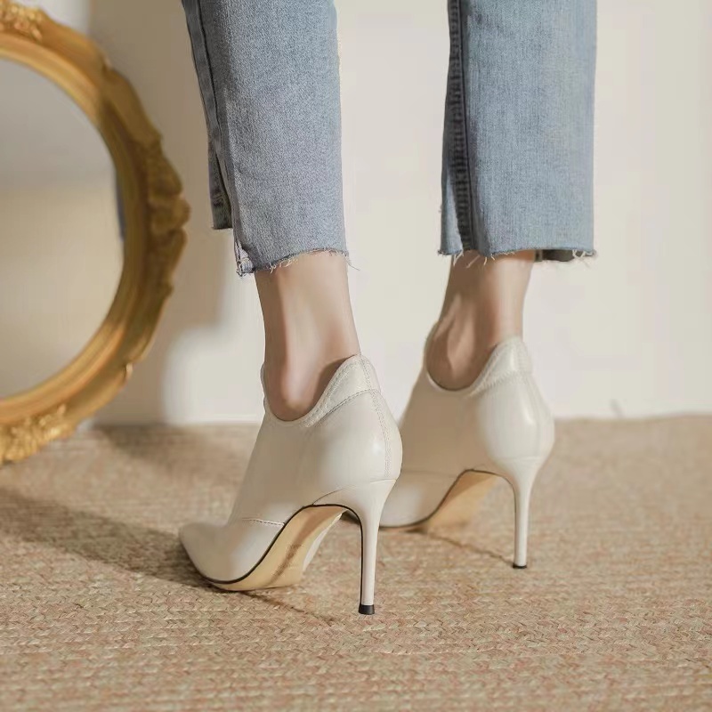 Giày Cao Gót Mũi Nhọn Chất Liệu Da Mềm Thoáng Khí Thời Trang Cao Cấp Cho NữGiày Em Bé Hot Girl 'S