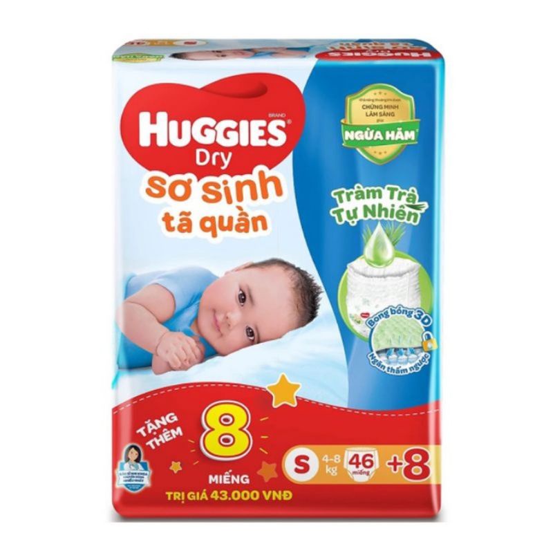 Tã quần skin care tràm trà Huggies S46+8