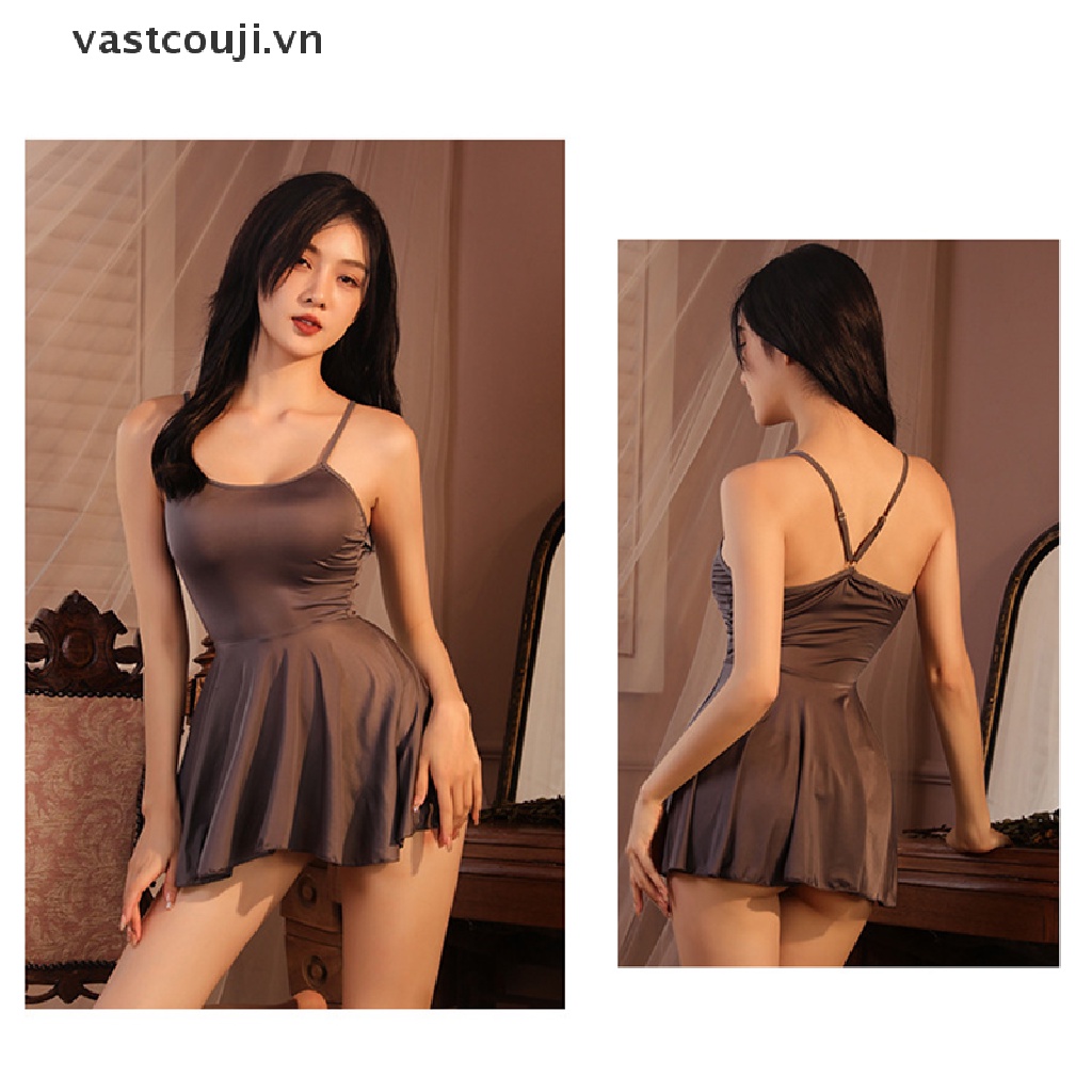 Đầm Ngủ Hai Dây Ngắn Kiểu Babydoll Gợi Cảm Cho Bạn Gái