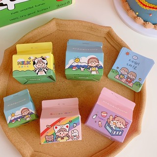 Giấy note hộp sữa 100 tờ giấy ghi chú hình cô gái dễ thương