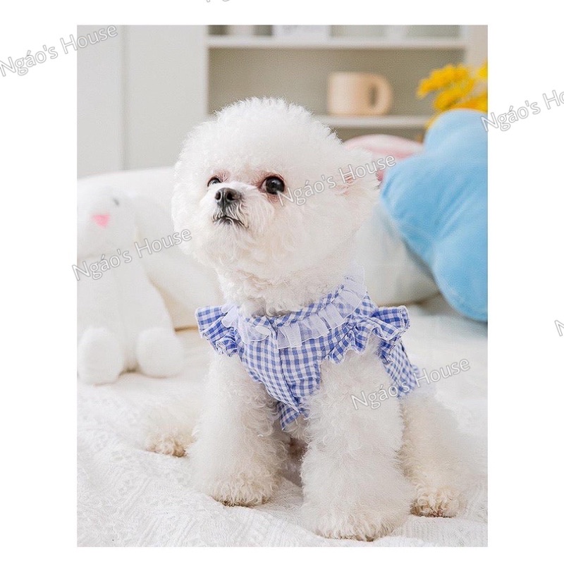 Áo dây ren dễ thương đính hình thỏ cho chó mèo, thú cưng