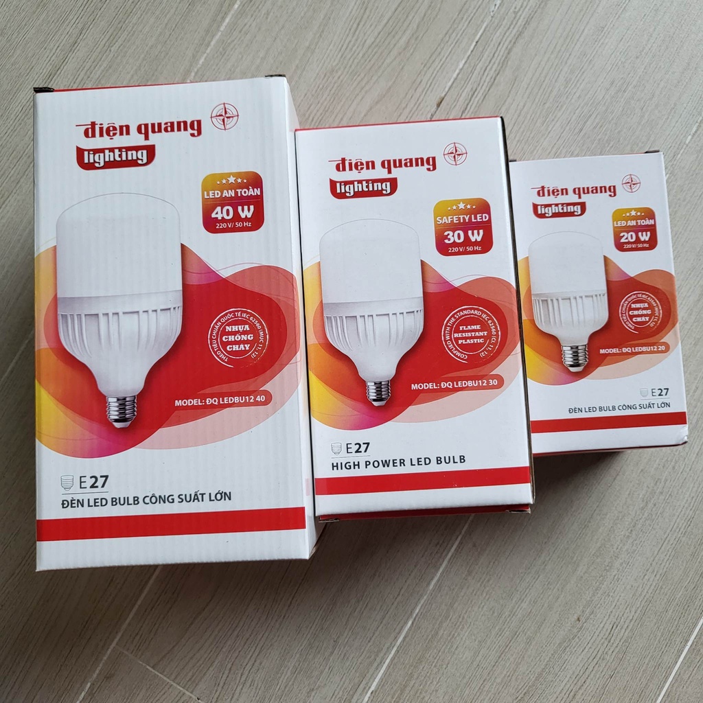 Đèn LED bulb công suất lớn Điện Quang ĐQ LEDBU12 bầu kín - công suất 20W/30W/40W - ánh sáng trắng/vàng
