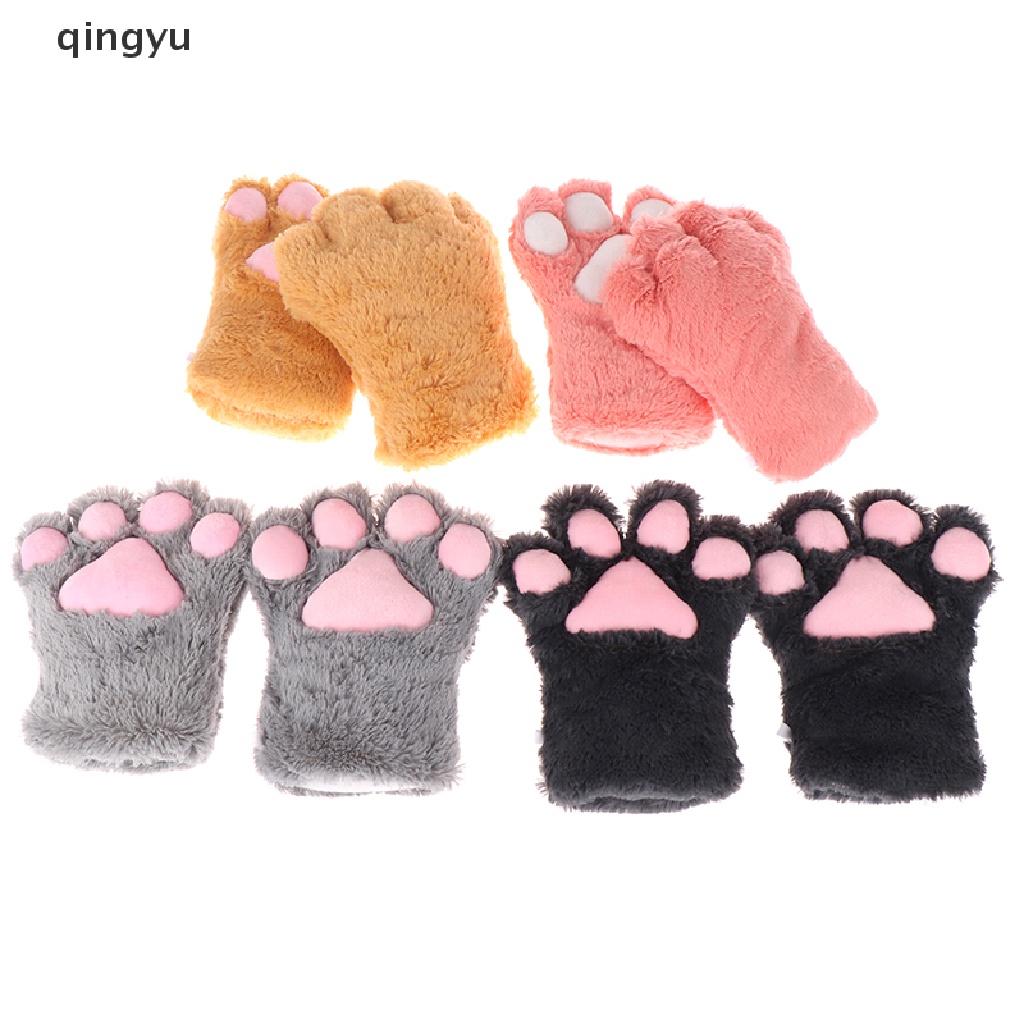 Găng Tay Bông Hình Bàn Chân Gấu Hoạt Hình Anime Lolita Đáng Yêu