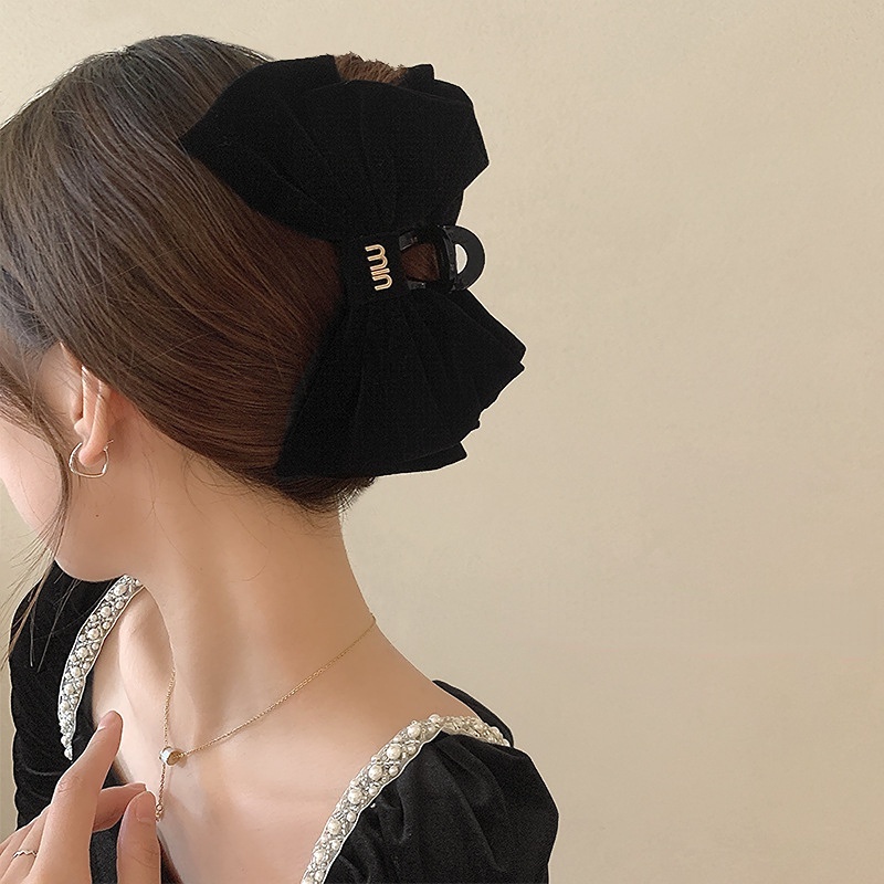 Kẹp Tóc Hình Nơ Màu Đỏ Phong Cách Giáng Sinh Thời Trang Thu Đông Cho Nữ