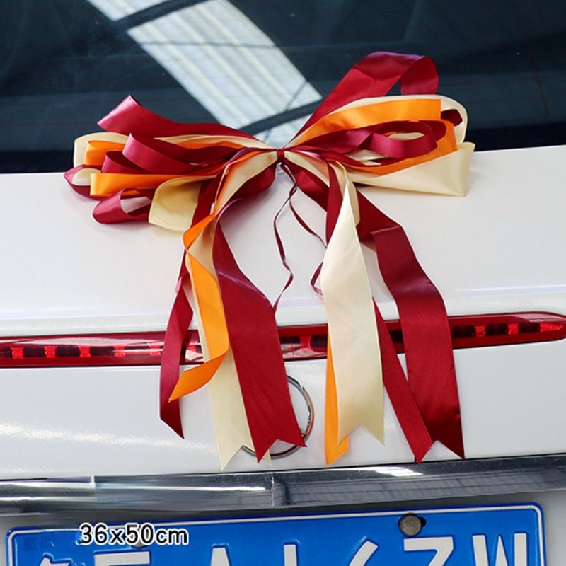 Dây Ruy Băng Thắt Nút Hình Hoa Hồng Trang Trí Cửa Xe Hơi Đám Cưới