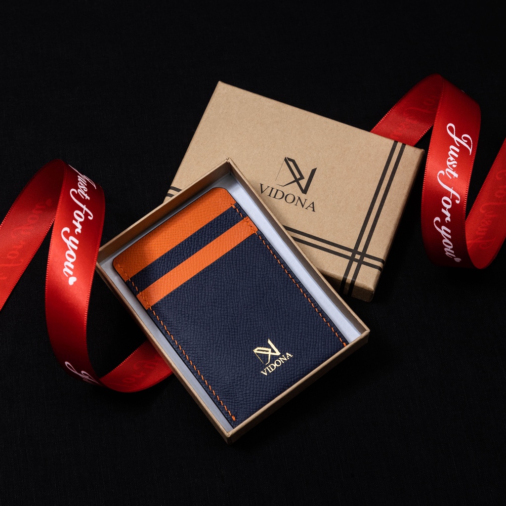 Ví mini da bò may thủ công