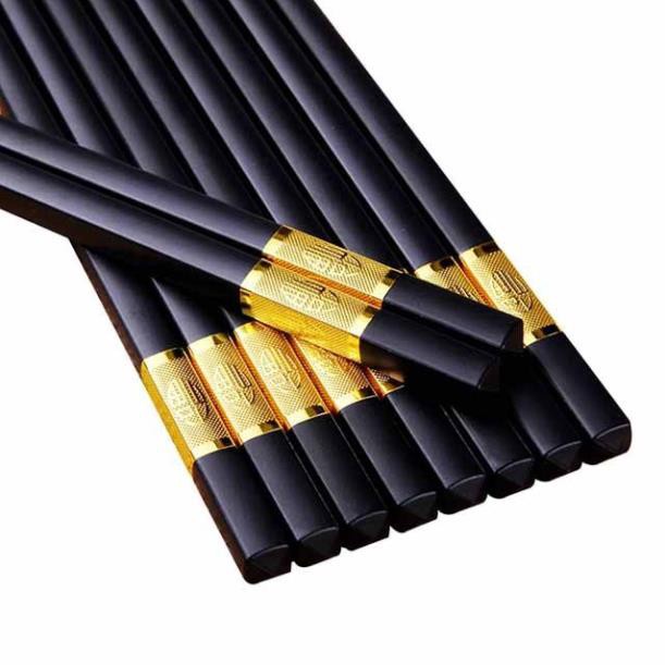 Bộ 10 Đôi Đũa Hợp Kim Mạ Vàng _Bền Chắc Chắn PINKWISH HA207