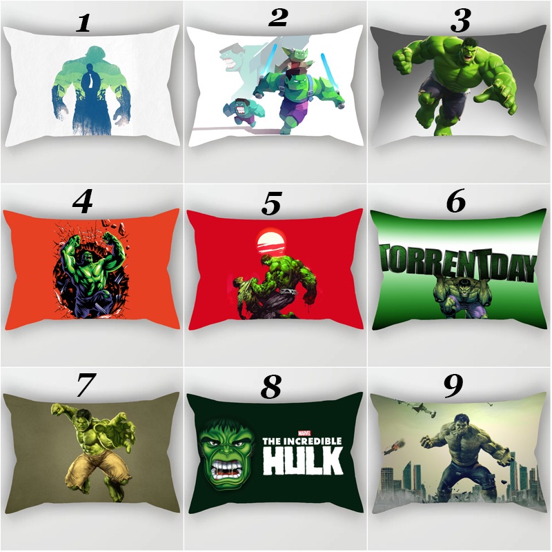 Vỏ Gối Chữ Nhật Polyester In Hình Siêu Anh Hùng Hulk Avengers Trang Trí Nhà Cửa