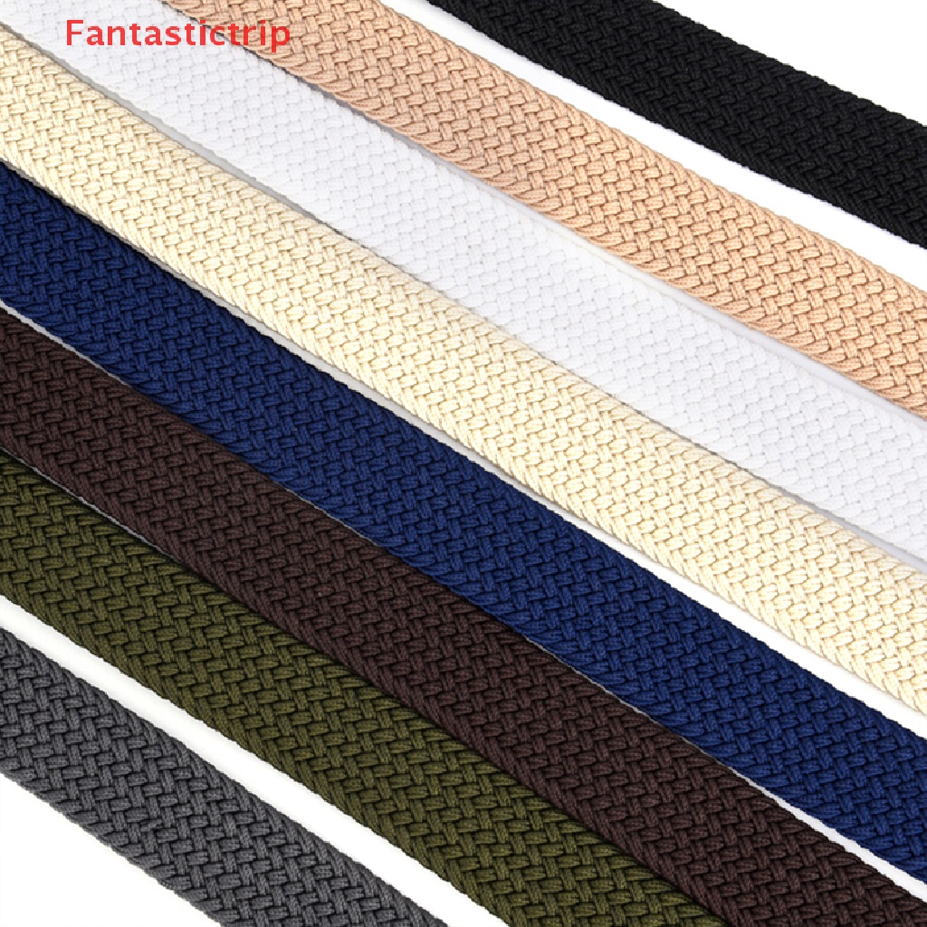 Thắt Lưng Vải Canvas Bện Co Giãn Có Khóa Thời Trang Cho Nam Áo Thun Thiết Kế Mới Năng Động Thời Trang