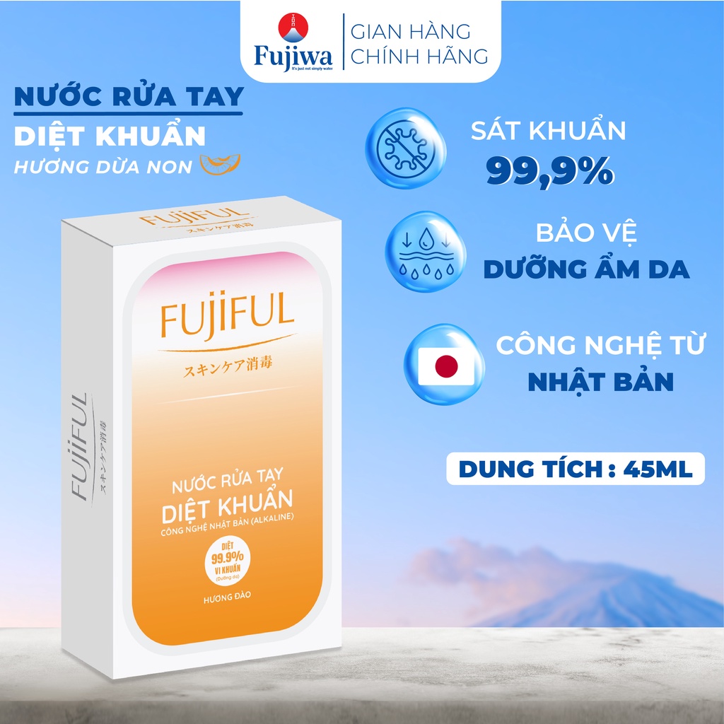 Nước rửa tay diệt khuẩn dưỡng da Fujiful hương Đào- chai 45ml