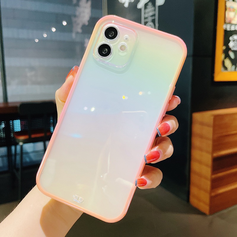 Ốp Điện Thoại TPU Mềm Trong Suốt Chống Sốc Màu Sắc Cầu Vồng Cho iPhone 14 13 12 11 Pro MAX X XR XS MAX 8 7 Plus