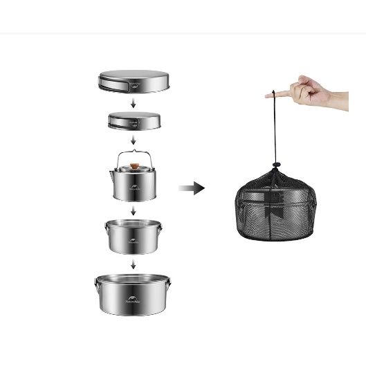 Bộ nồi dã ngoại Inox 3in1 Naturehike Naturehike CNH22CJ005