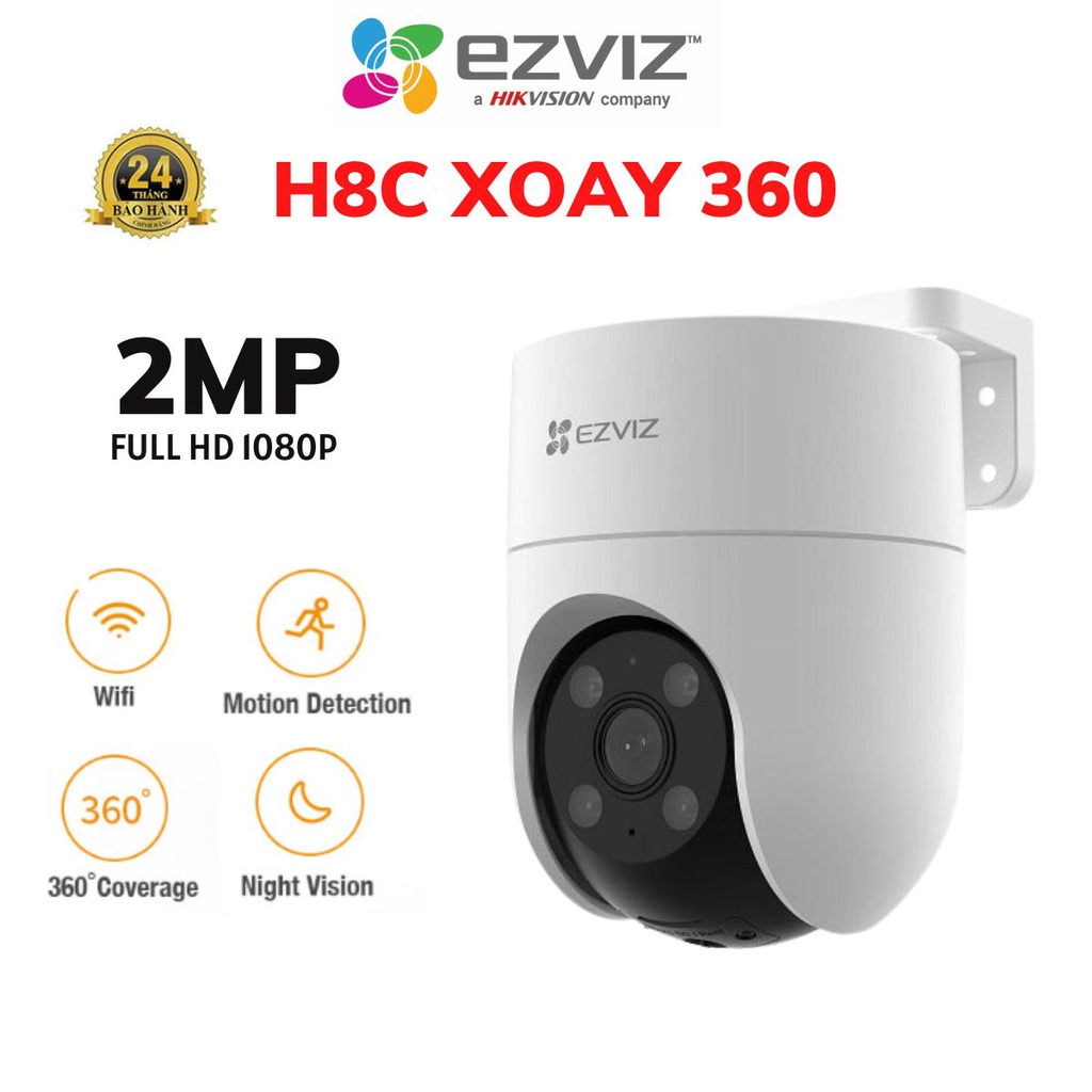 Camera Wifi Ezviz ngoài trời H8 5Mp 3Mp, H8C 2Mp màu đêm, AI thông minh, còi đèn - Chính hãng