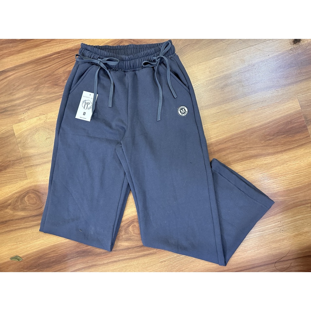 Quần ống rộng suông dài quần culottes lưng kiểu buộc dây mầu đen xám nâu