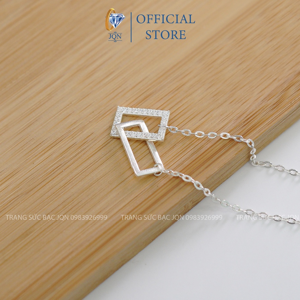Dây chuyền bạc thật giá rẻ nữ mẫu vuông lồng mới đẹp/ Trang sức JQN bảo hành chất lượng