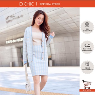 D.CHIC Chân váy len ngắn ôm họa tiết MS: 388021