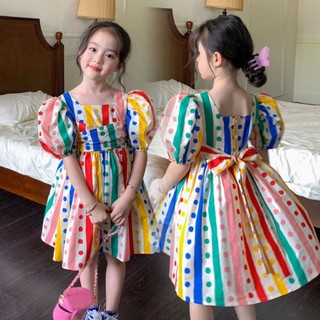 váy đầm bé gái đầm xoè chấm bi VT43 Size 90-130 9-27 kg thời trang trẻ em hàng quảng châu
