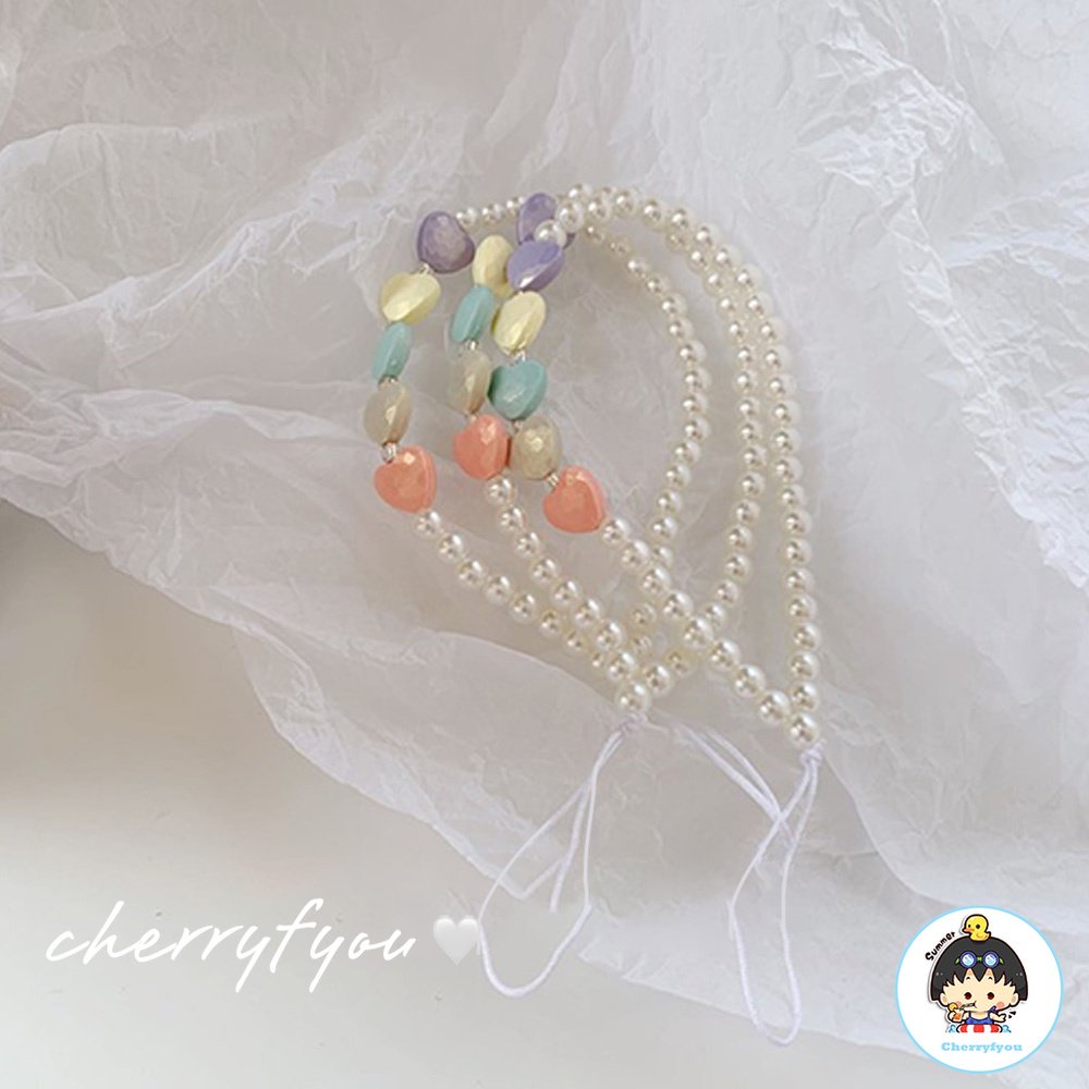 Dây Đeo Điện Thoại Dạng Chuỗi Hạt Ngọc Trai Chống Thất Lạc Cho Nữ