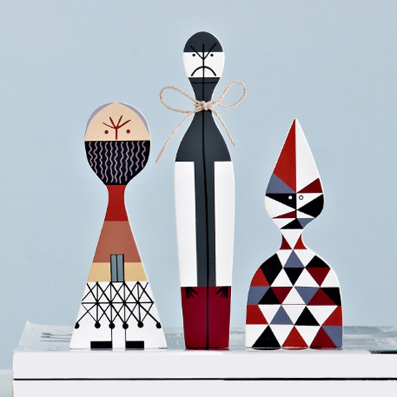 Set 3 Mô Hình Búp Bê Gỗ Số 4 Dùng Để Trang Trí Nhà Cửa