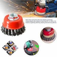 Chén cước xoắn đánh rỉ INGCO 75-150mm chổi cước chà sắt, kim loại, đánh gỉ sét, sơn bong tróc cốt M10x1.5-M14x2.0