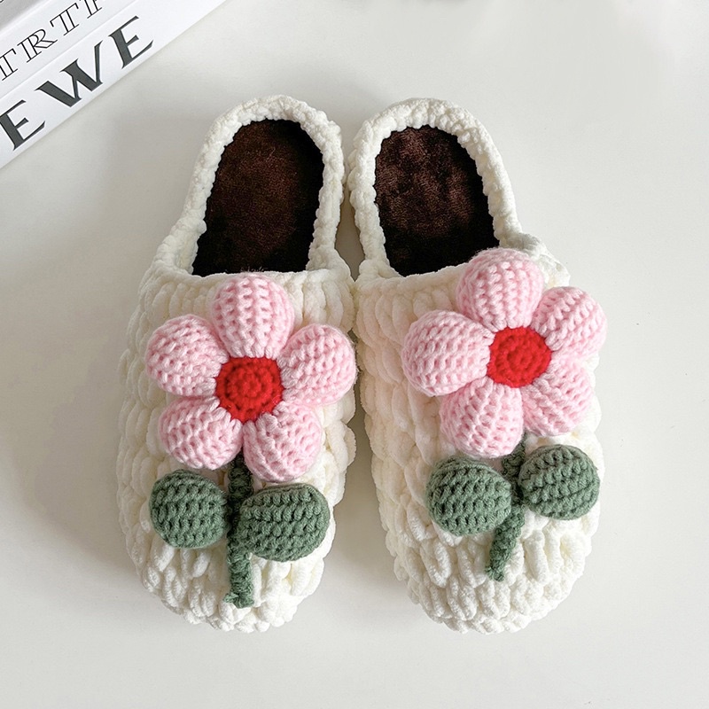 Đế dép bông, đế dép móc len handmade