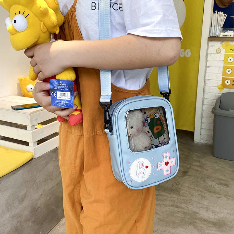 Túi Đeo Chéo Da PU 20cm In Họa Tiết Hoạt Hình Phong Cách Hàn Quốc Cho Bé Gái