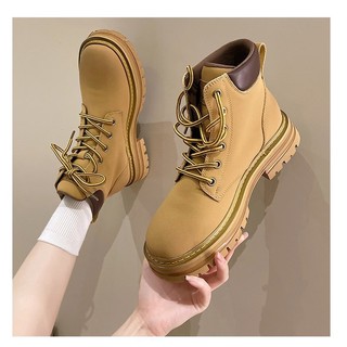 Giày bốt nữ phong cách anh quốc thu đông cổ cao đế độn 3cm, giày bốt martin ulzzang,phong cách vintage,hàn quốc-iclassy