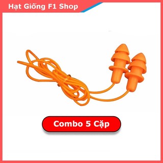 Combo 5 cặp nút bịt tai chống ồn 2 tầng màu cam chống ồn hiệu quả